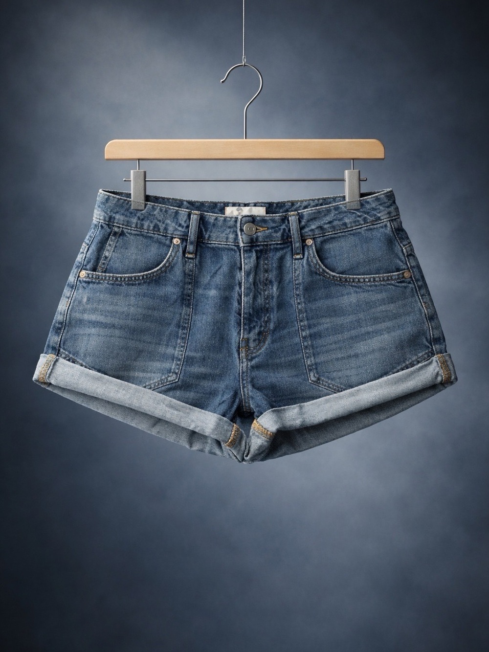 Free People- Classic Rolled Hem Denim Shorts - button front - so FESTIVAL